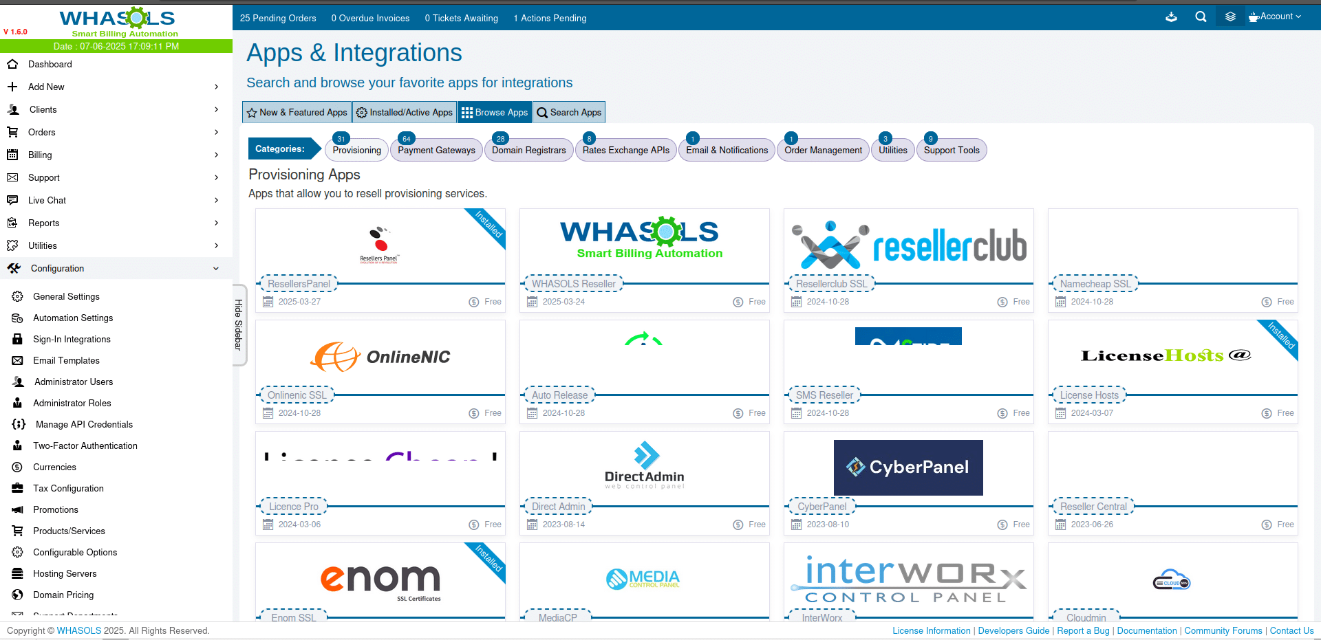 Centralized Hosting Control with WHASols Integration WHASols integration with WHM and domain APIs